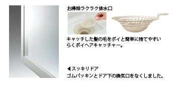 お掃除ラクラク排水口・スッキリドア